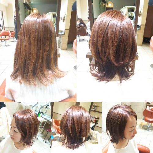 退色して明るくなってしまった髪色をモカベージュにカラー☆