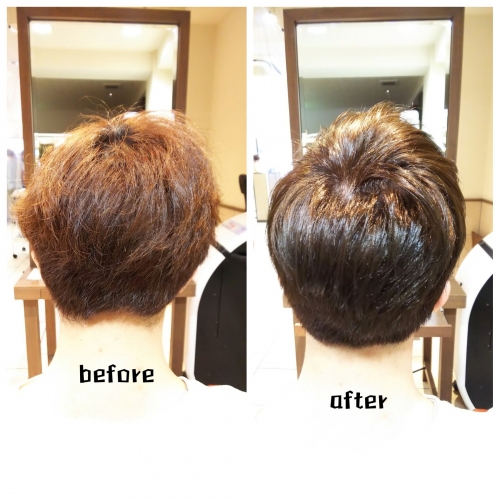 伸びて重くなってしまった髪をスッキリショートスタイルに☆