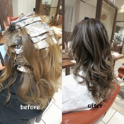 白髪馴染ませ ハイライト バレイヤージュ カラー☆