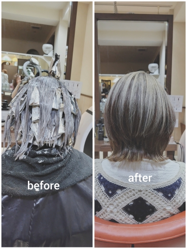 白髪ぼかしハイライトでイメチェンしませんか？