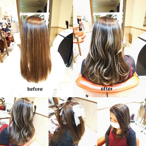 エアータッチハイライトにアディクシーカラーシルバー☆