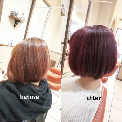 ハイライトにピンクパープルカラー☆