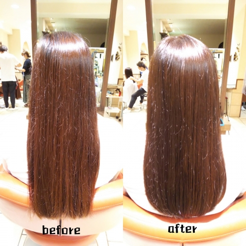 ロングの方も髪質改善メニューで美髪に☆