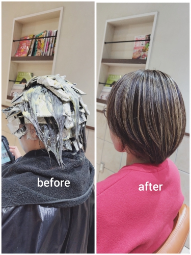 白髪ぼかしハイライトでイメチェンしませんか？