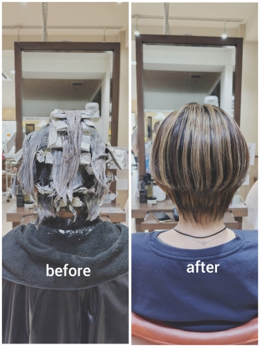 白髪ぼかしハイライトでイメチェンしませんか？