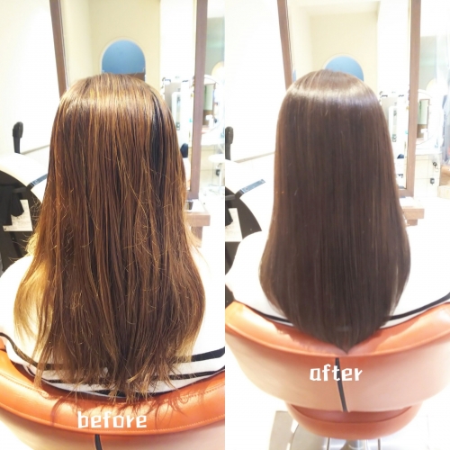 髪質改善酸熱トリートメントとラメラメトリートメントで毛先までまとまる美髪☆