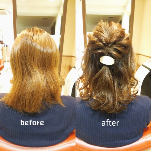 お出掛け簡単ハーフアップアレンジ☆