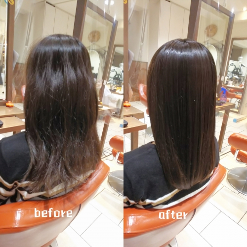 髪質改善酸熱トリートメントと超音波ハホニコトリートメントでサラサラ髪に☆