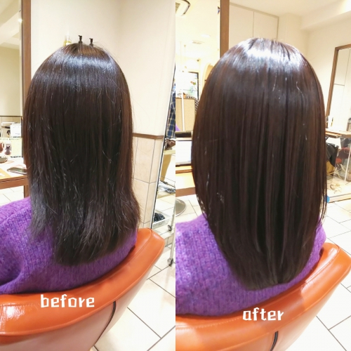 髪質改善酸熱トリートメントと超音波ハホニコトリートメントでサラサラ髪に☆