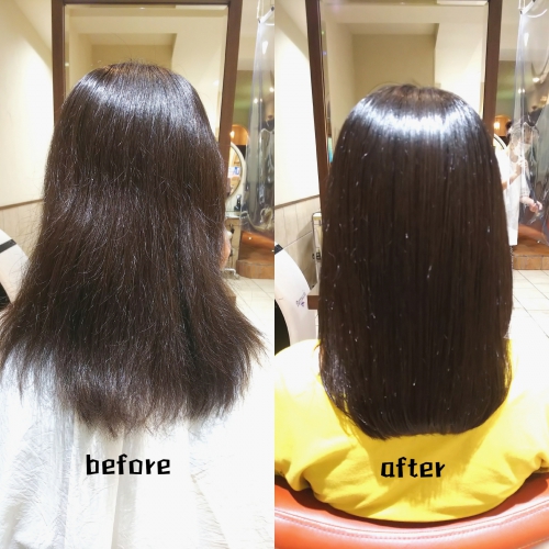 髪質改善酸熱トリートメント、ハホニコラメラメトリートメント 美髪