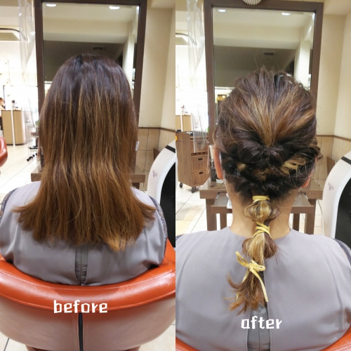 結婚式 ヘアセット 編み下ろしヘアアレンジ☆