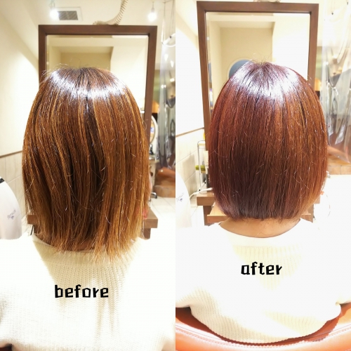 髪質改善酸熱トリートメントと超音波ハホニコトリートメントで美髪に☆