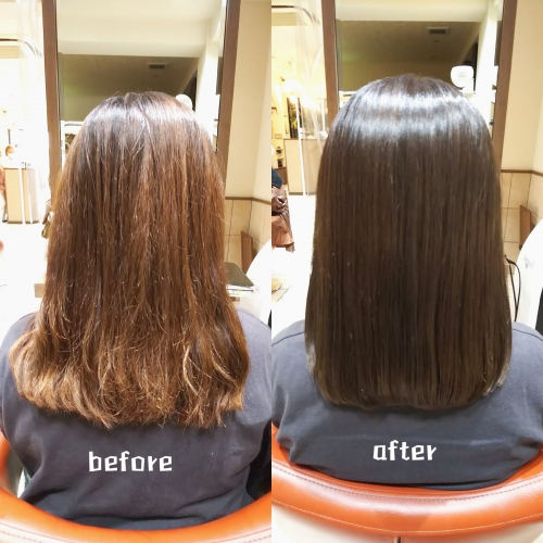 髪質改善酸熱TRと超音波ハホニコTRで毛先まで艶髪に☆
