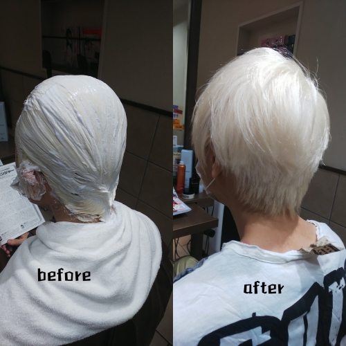 抜きっぱなしブリーチ ホワイトカラー 紫シャンプー☆