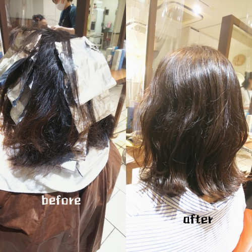 白髪ぼかし シークレットハイライト イヤリングカラー☆