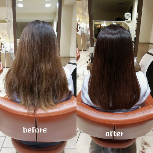 髪質改善酸熱トリートメントと超音波ハホニコトリートメントでサラサラ髪に☆