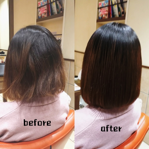 酸性ストレートで自然な縮毛矯正に☆