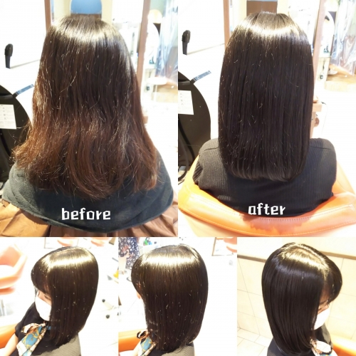 退色して明るくなってしまった髪色を暗髪ダークアッシュに☆