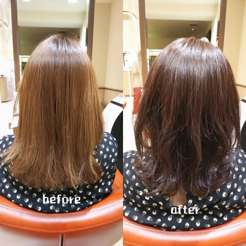 退色してしまった髪色をライラックグレージュカラー☆