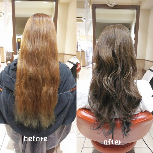 デザインカラー グラデーション 裾カラー ネイビー