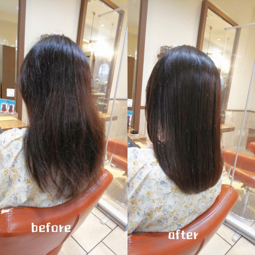 髪質改善酸熱トリートメントと超音波ハホニコトリートメントでサラサラ髪に☆