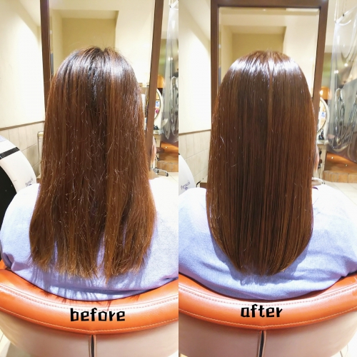 髪質改善酸熱トリートメントと超音波ハホニコトリートメントでサラサラ髪に☆