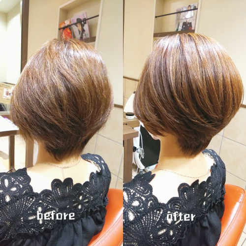 髪質改善酸熱トリートメントと超音波ハホニコトリートメントで艶髪に☆