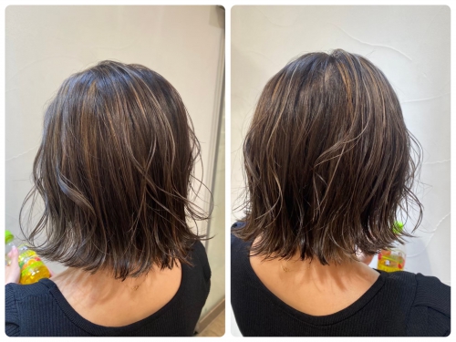 学生に人気◎切りっぱなしボブ×ハイライト