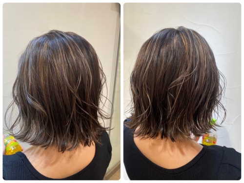 学生に人気の切りっぱなしボブ×ハイライト