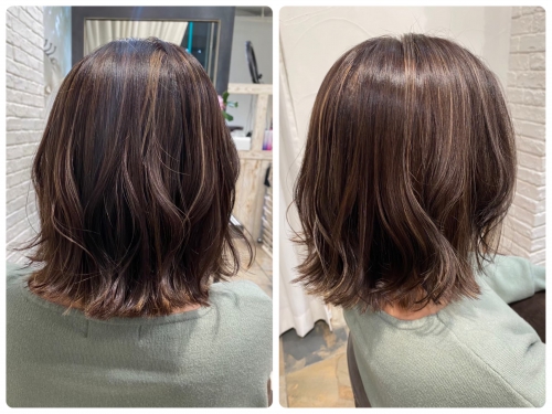 透明感抜群☆ハイライトボブ